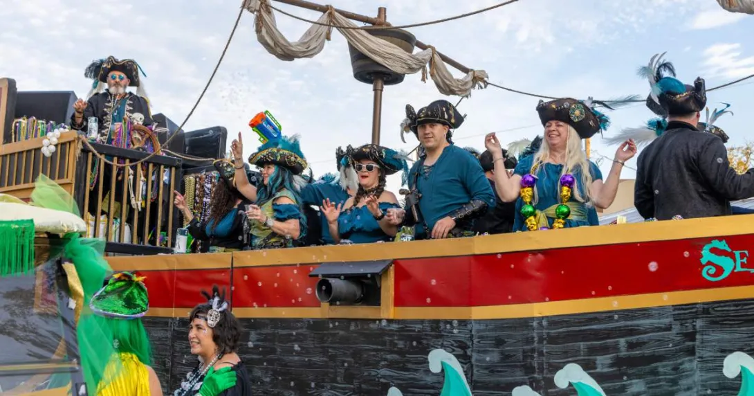 Celebrants on Pirate Float